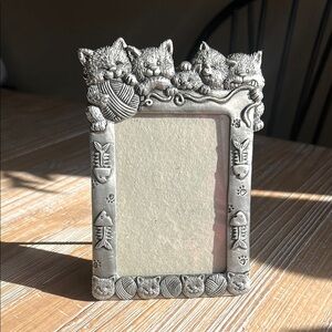 Vintage Arthur Court Pewter Cat Kitten Photo Frame.